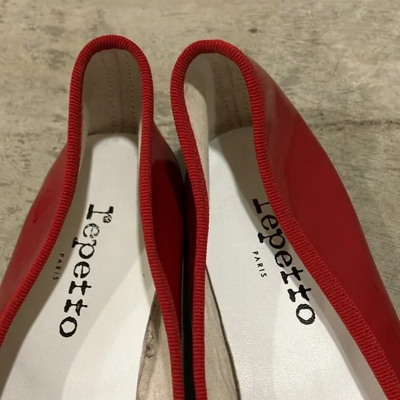 Repetto Women's Red Ballet Flats. Small dot on left toe. Barely noticeable. - Picture 3 of 6